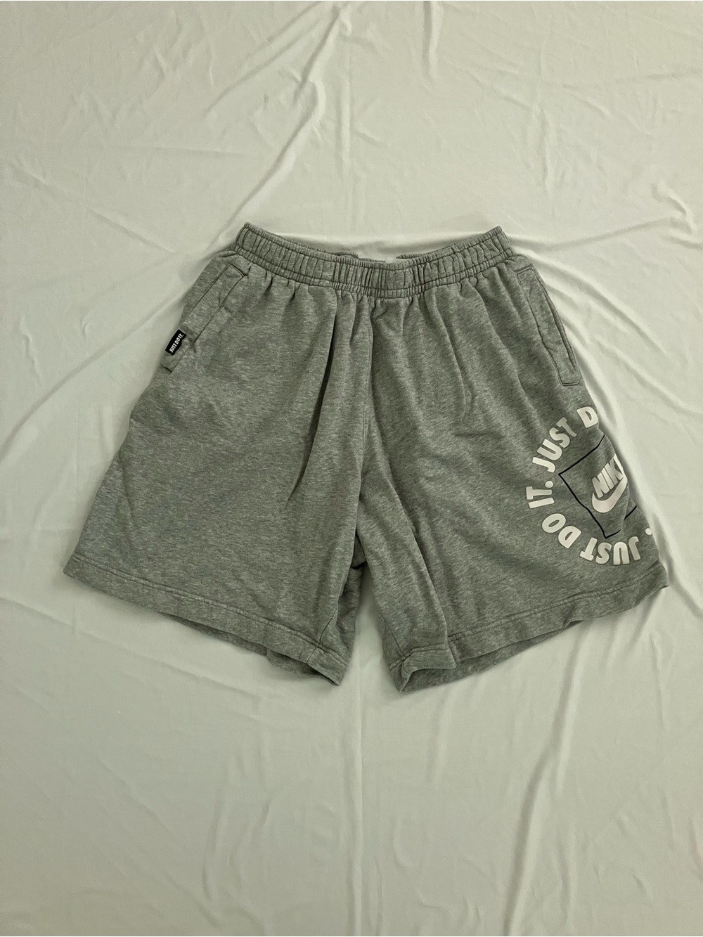 Nike Gray 'Just Do It' Athletic Shorts
